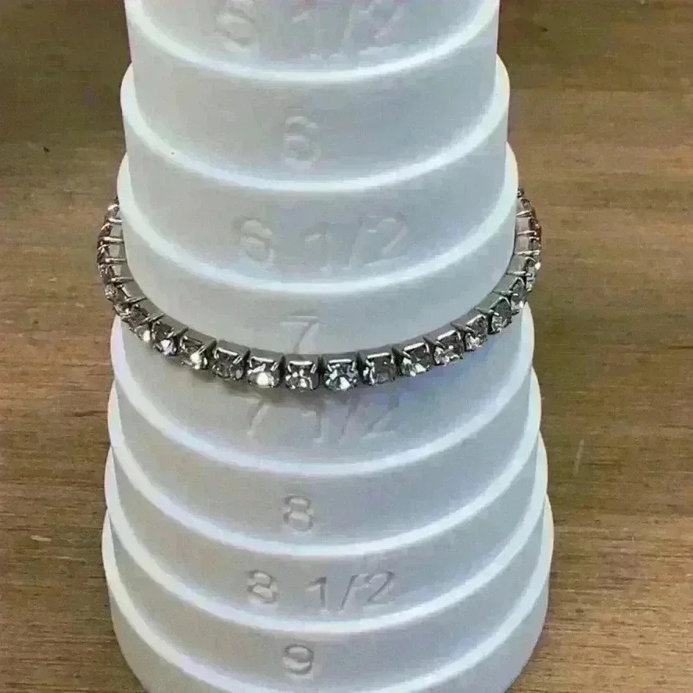 Silver Rhinestone Stretch Bracelet Vintage